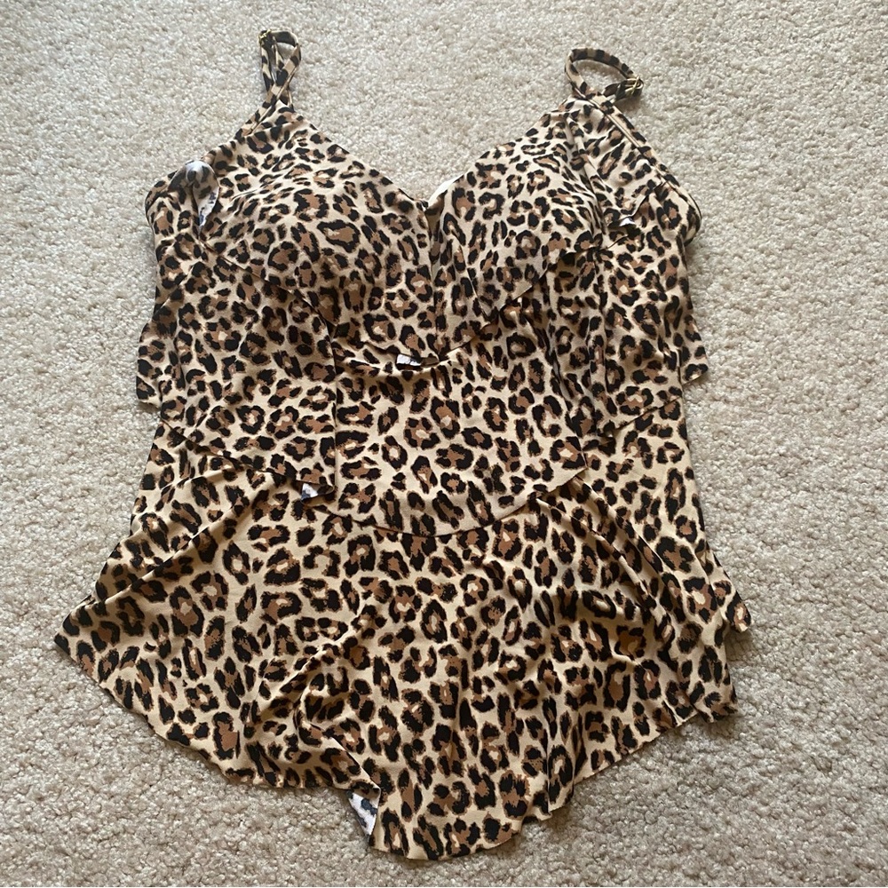 Swimsuit, Top Leopard Print Flowy
